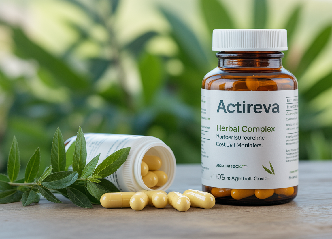 Actireva herbal complex bottle with ingredients